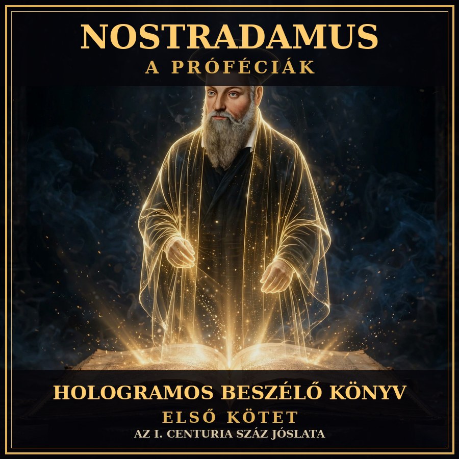 NOSTRADAMUS — A Próféciák — the Hungarian hologram book cover