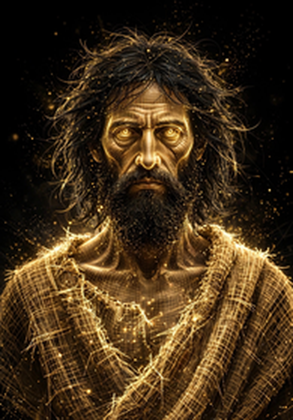 John the Baptist, the narrator, in golden light