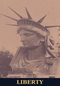 Lady Liberty, the narrator — her head photographed in the Champ-de-Mars, Paris, 1883