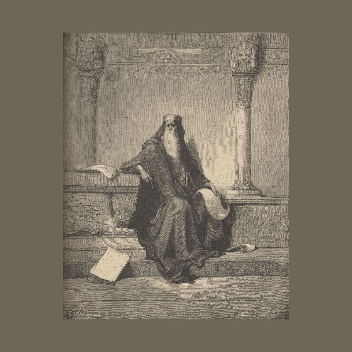 Solomon's Temples — King Solomon enthroned
